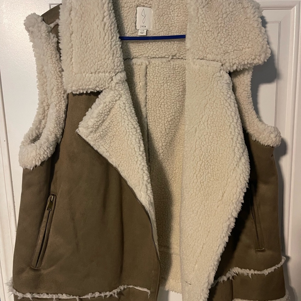 Joie Cream Shearling Vest